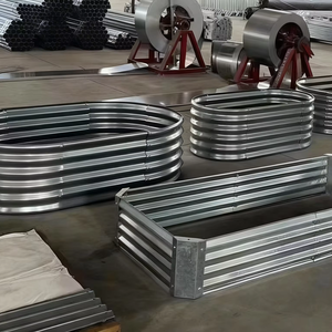 Outdoor Indoor Home Galvanized <b>Planter</b> Raised Garden <b>Boxes</b> Edging Modular Oval Metal Flower Bed Eco-Friendly China - Product Image 1