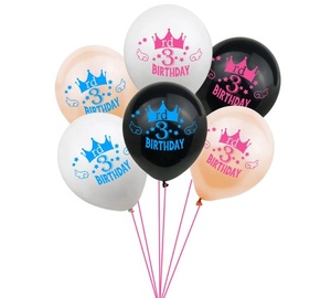 10Pcs Di Compleanno Decorazione Del Partito Blu Rosa <span class=keywords><strong>1</strong></span> 2 3 Anni di Età Palloncino Forniture Baby Shower Bambini 1st 2nd 3rd di compleanno Palloncini In Lattice - Product Image 1
