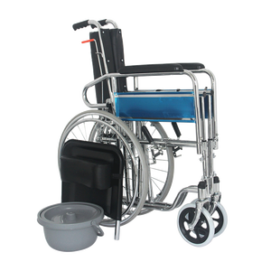 Fauteuil roulant de toilette manuel en acier pour personnes âgées de haute qualité fauteuil roulant inclinable pliant - Product Image 4