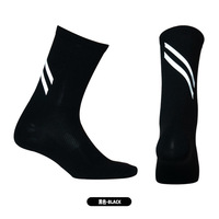 Chaussettes de cyclisme réfléchissantes à compression en nylon et élasthanne, respirantes, anti-humidité, pour la sécurité nocturne, mi-mollet, pour le sport