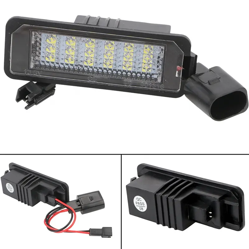 ไฟป้ายทะเบียนรถ76X27มม. 12V อุปกรณ์เสริมรถยนต์18ชิ้น3528 SMD VVV G0lf 4 5 6 7 CC Pol0 Scirocco Sk0da 6500K 5W