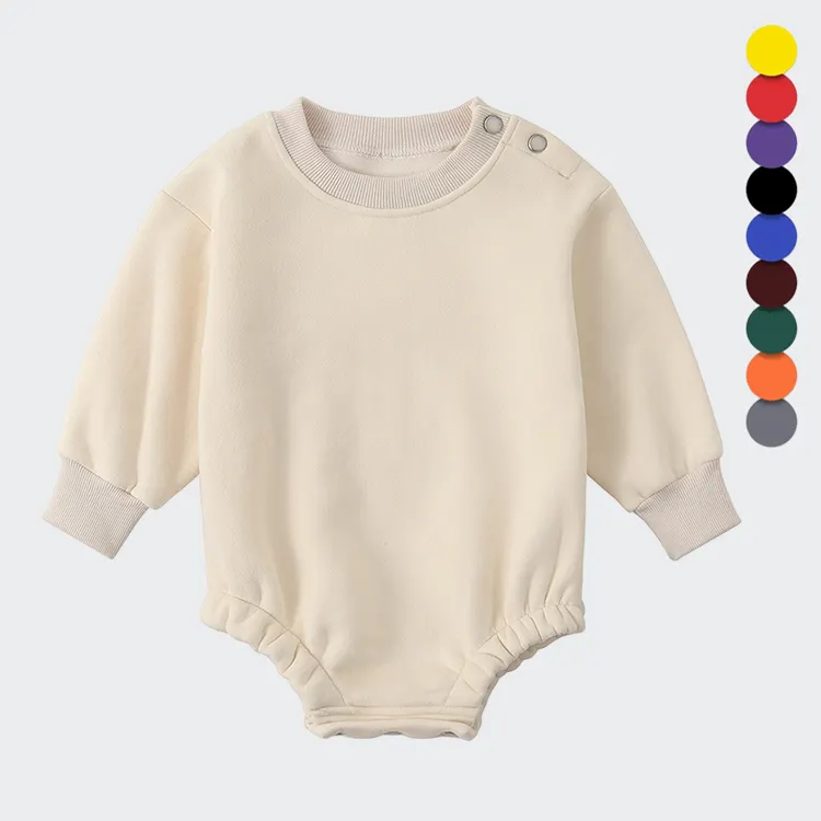 New Unisex Toddler Baby Boy Girl Bodysuit Custom Design Plain Long Sleeve Baby Sweatshirts Hoodies Rompers