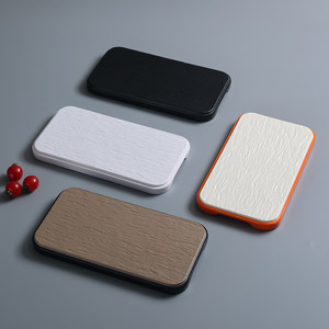 Rectangular Melamine Plate Rock Pattern Sushi Dessert Flat Long Japanese Style Hotel Coffee Tea Use - Product Image 2