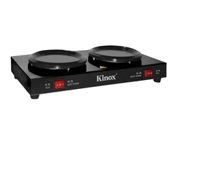 Calentador de Café Comercial con Control Dual Independiente, Placas Calentadoras de Acero Inoxidable de 80W, Calentador de Café para Buffet de Restaurante - Product Image 1