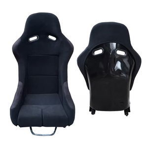Asiento de coche de carreras de cuero genuino MR para McLaren 650 terciopelo negro costura roja Kootu tija de sillín de carbono piezas de asiento de coche de cuero genuino - Product Image 3