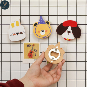 Gỗ rắn Sáng tạo động vật nhỏ từ tủ lạnh Sticker mở chai, hộ gia đình đa chức năng mở chai từ - Product Image 2