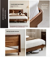 Lit plateforme en bois massif écologique, design moderne, nouvelle conception, haute capacité de charge, stable, King/Queen