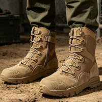 Bottes tactiques de combat en cuir véritable et nylon Cordura, respirantes, antidérapantes, résistantes à l'usure, pour l'escalade, la randonnée et les activités de plein air