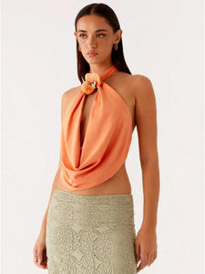 Elegante Top de Fiesta sin Mangas con Cuello Halter, Espalda Descubierta y Lazos, FTS 1688, Envío Rápido, Servicio de Compra, 24 Horas de Servicio Postventa - Product Image 4