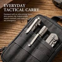 Stylo à bille tactique en titane pur de grade 5 TC4 Ti-6Al-4V avec texture griddée CNC, idéal pour l'EDC, personnalisable, coffret cadeau promotionnel