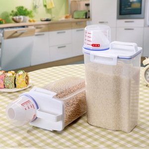 2kg Rice <strong>Container</strong> Airtight Cereal <strong>Container</strong> Dry <strong>Grain</strong> Dispenser Food Storage Box with Airtight Design Measuring Cup - Product Image 4