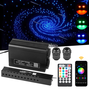 Nuovo motore della luce del cielo stellato del tetto dell'automobile di 32W RGBW con effetto a stella di ripresa del motore a fibra ottica di controllo di Meteor/App di 3W 12LEDS - Product Image 1