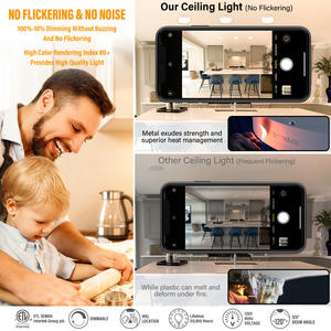 Lámpara de Techo LED Redonda para Interiores de 12 Pulgadas, 26W, Regulable, 5CCT, para Dormitorio, con Certificación ETL - Product Image 3