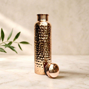 Pure Handmade Hammered Pure Copper Water <b>Bottle</b> 950ML 32 Oz Ayurvedic Wellness Yoga Leakproof Lid Anti-corrosion Coating Gift - Product Image 1