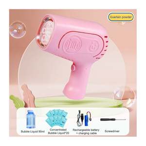 Pistola de burbujas eléctrica para niños, máquina de jabón de juguete, minipistola de burbujas potente para niños, última pistola de burbujas con luz y baterías - Product Image 4
