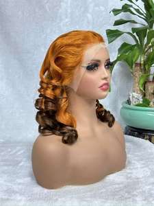 Pelucas de Cabello Humano Remy Rizado con Frente de Encaje Completo 13x4, Pelucas de Cabello Indio con Frente de Encaje Transparente Sin Procesar, Pelucas con Volumen - Product Image 2