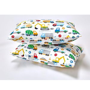 Taies d'<span class=keywords><strong>oreiller</strong></span> en coton pour bébés et enfants, motifs véhicules de chantier (camions), pour garçons, literie - Product Image 5