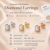 Серьги с бриллиантами на заказ, золото 10k, 14k, 18k, 0.5ct, 1ct, 2 карата, выращенные в лаборатории, круглая огранка, цвет D, сертификат IGI