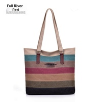 Sac à bandoulière vintage 2025 pour femme, style bohème, en toile, décontracté, grande capacité, fourre-tout, design color-block, fermeture éclair, été