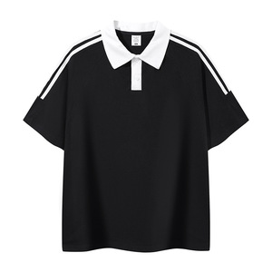 เสื้อโปโล สีขาว สีดำ สีน้ำเงินกรมท่า สีแดงเบอร์กันดี ผ้าฝ้าย สีพื้น แขนสั้น ใส่ได้ทุกวัน ชุดยูนิฟอร์มสำหรับโปรโมชั่น - Product Image 2