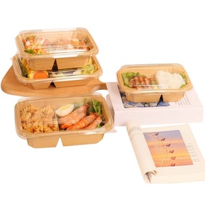 Caja de Sushi OEM, Bandeja de Papel para Alimentos, Contenedor para Llevar, Bandeja de Sushi Kraft con Tapa - Product Image 4