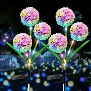 HSX Lampu Taman Dandelion Tenaga Surya, Lampu Taman LED Dandelion Otomatis Tahan Air, Lampu Rumput Surya Luar Ruangan Bunga Dandelion