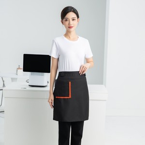 Short Apron Half Length With Pocket For Restaurant Bar Staff Waterproof Solid Color Uniform For Women And Men - Product Image 4