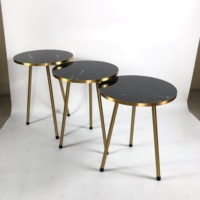 Ensemble de 3 tables pliantes en métal bon marché, design moderne, table d'appoint pour salon, buffets, armoires