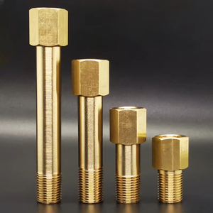 Sambungan Pipa <span class=keywords><strong>Nipple</strong></span> Kuningan BSP Female ke Male 1/8 inci, 1/4 inci, 3/8 inci x Panjang 35-300mm untuk Sistem Pendingin Cetakan - Product Image 4
