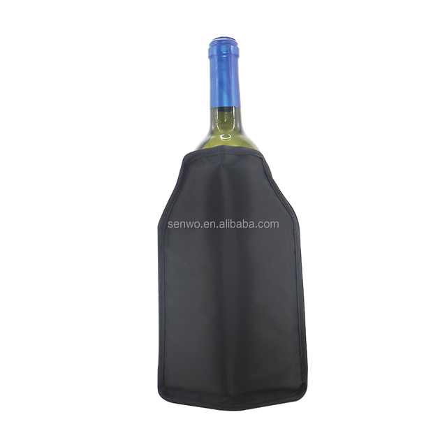 Customized Printing Reusable Striped Insulated Iced Keep Cold Gel Bottle Cooler for Wine and Beer Bottles 15L