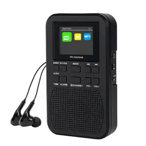 Vofull Radio saku portabel, dioperasikan baterai AA jam Alarm Radio AM FM Mini
