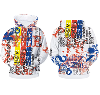 Sweat-shirt à capuche zippé pour homme, personnalisé, en gros, entièrement imprimé par sublimation, impression 3D, avec capuche, style pull-over