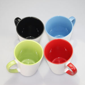 Taza Cónica de Cerámica Blanca para Sublimación Topjlh de 12 oz con Asa y Revestimiento de Color, Venta al por Mayor para Hoteles, Personalizable con Impresión para <span class=keywords><strong>Desayuno</strong></span> - Product Image 2