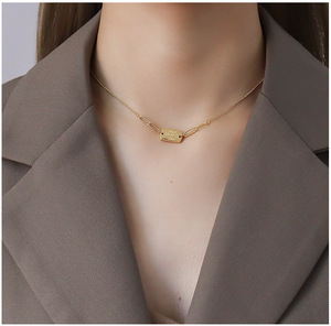 หัวใจหวานตาบอดสำหรับความรักสลักสลักสแตนเลสเสน่ห์จี้สร้อยคอ - Product Image 5