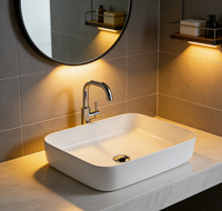 Lavabo rectangulaire moderne en céramique pour salle de bain en or noir blanc or avec 5 ans de garantie pour les hôtels et les toilettes