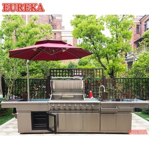 Full Set Modern Design Modular BBQ Island Cabinet 304 Stainless Steel Outdoor Kitchen