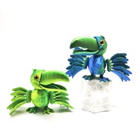Mainan Burung Beo 3D Printing dengan Sayap Terbuka, Kreatif, Menyenangkan, Sendi Penuh, Dapat Digerakkan, Model Simulasi Burung, Hiasan Meja, Hadiah