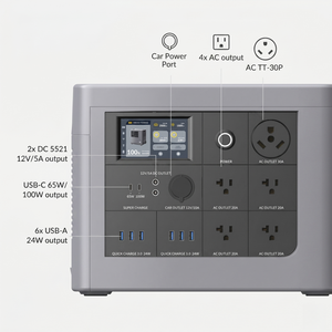 สถานีพลังงานแสงอาทิตย์แบบพกพา Heavy Duty 240V 6kW 7kWh พร้อมชุดอุปกรณ์ MPPT มีพอร์ตจ่ายไฟ 6 ช่อง และไฟฉายสำหรับใช้ในกรณีฉุกเฉิน - Product Image 3