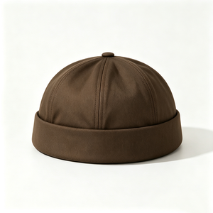 Casquette Docker Unisexe sans Visière, Couleur Unie, Style Vintage, Réglable, en Toile à 6 Panneaux, pour Homme, Streetwear Décontracté - Product Image 3