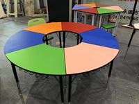 Table et chaise d'étude modernes pour enfants, forme trapézoïdale, blanc, hauteur réglable, pour chambre, salle à manger, école, bureau, atelier
