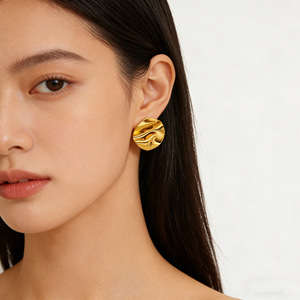 Zogxin Stainless Steel Irregular Stud Earrings Gold Silver Color Fashion Geometric Party Jewelry - Product Image 4
