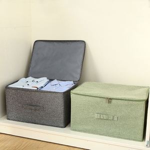 15L Foldable Storage <b>Bins</b> Storage Boxes with <b>Lids</b> and Handles Storage Baskets in Linen Organizers for Toys Shelves - Product Image 4