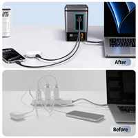 Estación de Carga GaN 6 en 1 de 105W, Cargador Inalámbrico Magnético con Cables Retráctiles de 65W y Puertos USB, Cargador Rápido Multidispositivo
