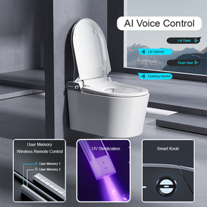 WC intelligent mural avec télécommande, siège chauffant, pression <span class=keywords><strong>d</strong></span>'<span class=keywords><strong>eau</strong></span> réglable, lavage féminin pour le confort des femmes - Product Image 2