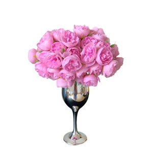 Bouquet de pivoines artificielles Muyu Chronicles, fleurs en soie, vase noir, décoration de salon - Product Image 5
