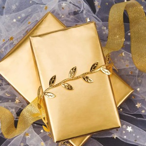 Eco-Friendly Recyclable Metallized Gold Art <b>Paper</b> Gift <b>Wrap</b> <b>Roll</b> Double-Sided Coated Digital Printing Compatible Craft Packaging - Product Image 2