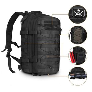 Mochila negra personalizada para exteriores, bolsa unisex impermeable, senderismo, supervivencia, camuflaje, gran oferta, cierre de cremallera, forro de poliéster - Product Image 1