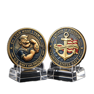 Moneta commemorativa 3D a tema nautico in metallo stampata UV, placcata oro, da collezione patriottica per appassionati - Vendita all'ingrosso - Product Image 1