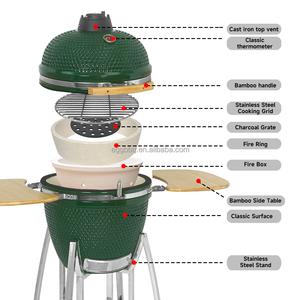 Grill BBQ Kamado a Uovo d'<span class=keywords><strong>Acciaio</strong></span> 23,5 Pollici, <span class=keywords><strong>Barbecue</strong></span> in Ceramica, Affumicatore a Carbone, Kamado XL Grande - Product Image 3
