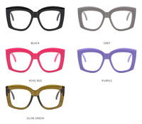 Lunettes à monture carrée large anti-lumière bleue pour femmes Lunettes à monture tendance 2024 Lunettes à logo personnalisé Lunettes rétro en gros